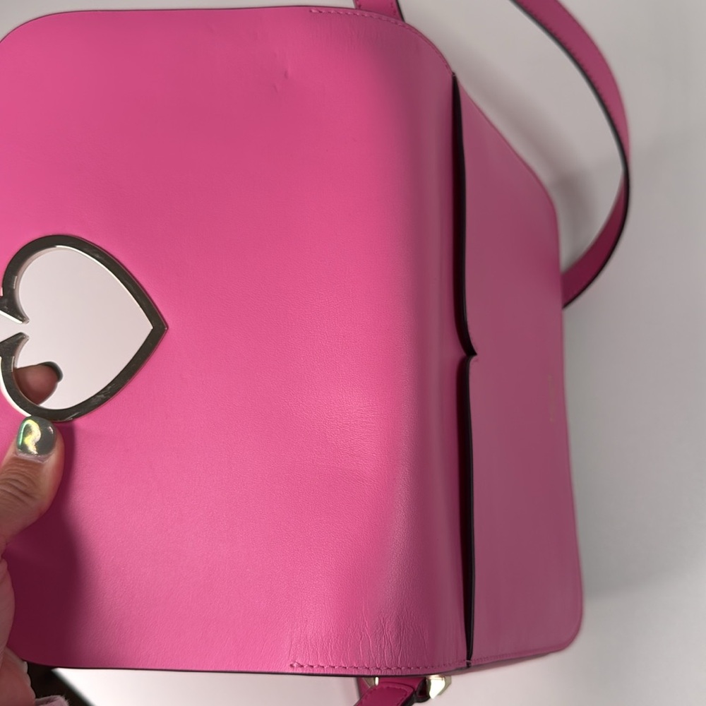 Kate Spade Nicola hot pink leather twistlock medium convertible crossbody - Picture 12 of 17
